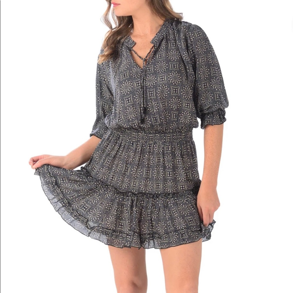 Walker & Wade Ibiza Dress in Black Medallion